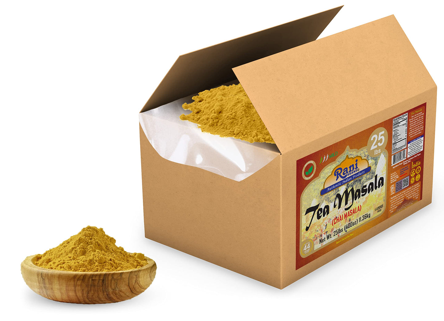 Rani Tea (Chai) Masala Indian Spice Blend 400Oz (25Lbs) 11.36Kg Bulk Box ~ All Natural | Vegan | Gluten Friendly | Salt & Sugar
