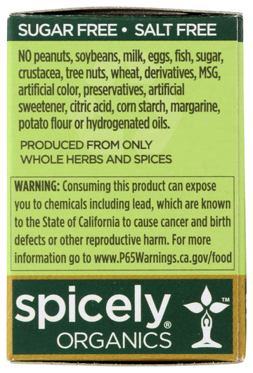 Spicely Organic Seasoning Greek 0.20 Ounce Ecobox Certified Gluten Free