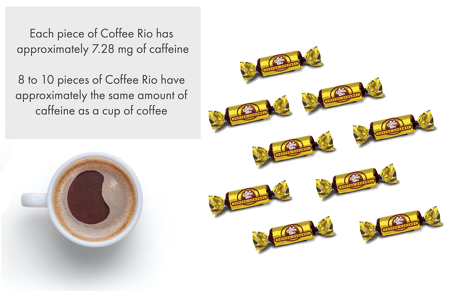 Coffee Rio Candy Pack of 3 Caramels 5.5 Ounces Made with Real Coffee and Cream, Kosher Candy (Original Coffee)
