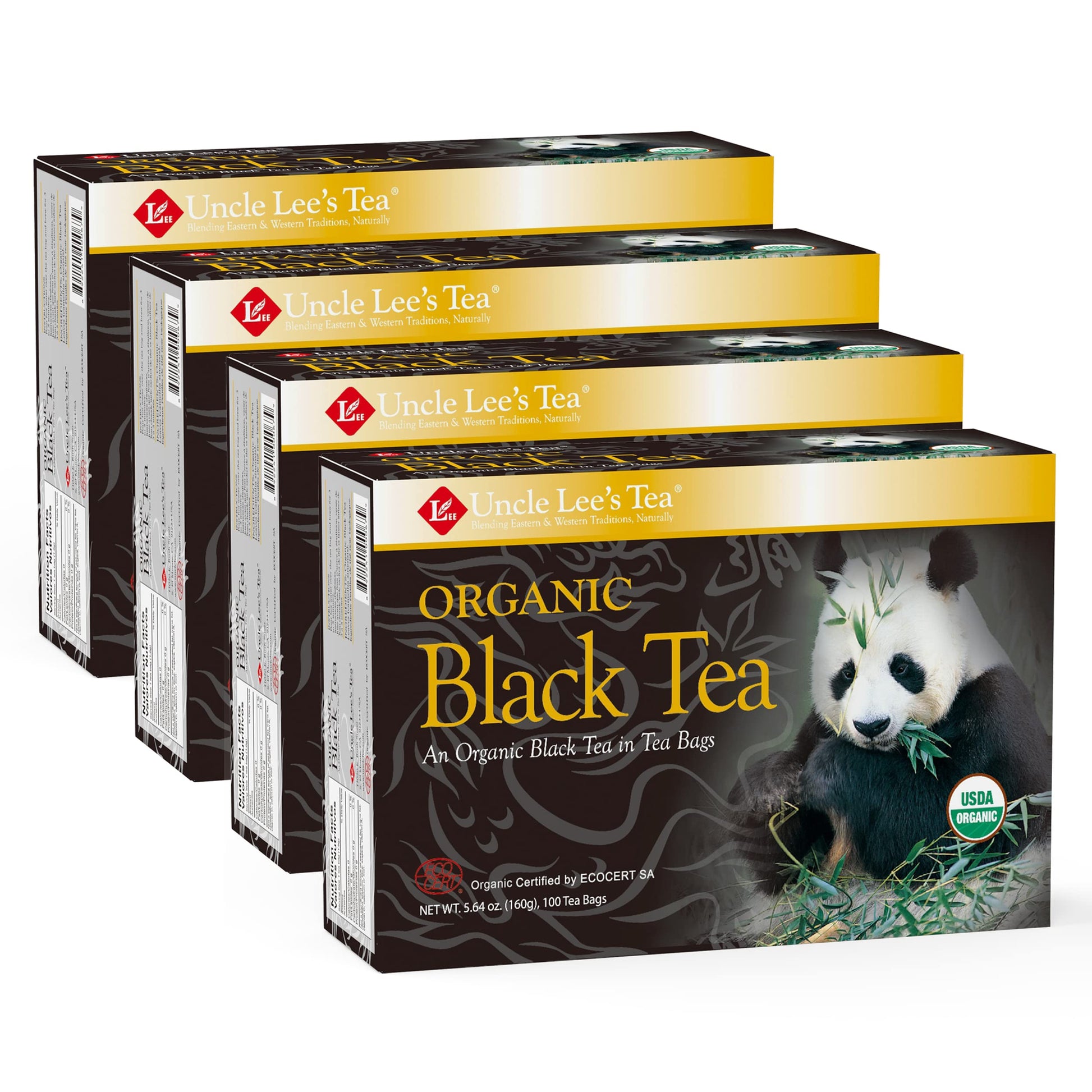 Uncle Lee   s Organic Black Tea - Authentic Chinese Tea, Full-Bodied, Robust Black Tea Bags, Individually Wrapped, 100 Count (Pa