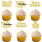 Rsstarxi Cupcake Toppers Gold Glitter Retirement Party Decorations, 24 Pack, Adventure Begins, No Work Zone