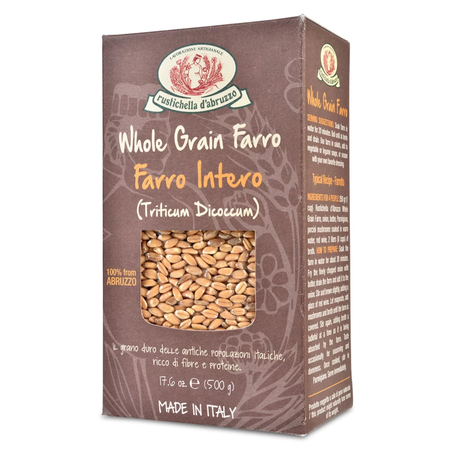 Rustichella d Abruzzo Whole Grain Farro,1.1 lb