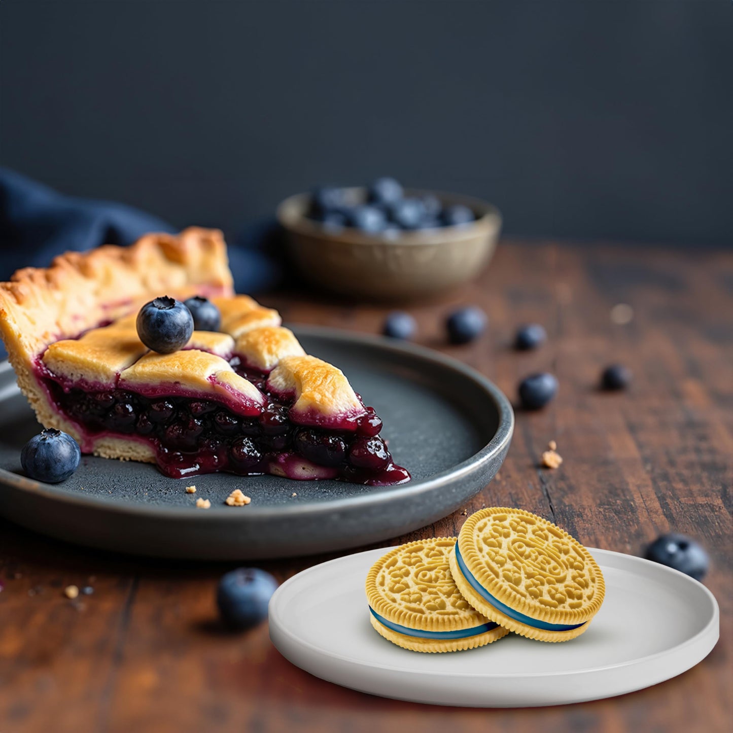 Oreo Blueberry Pie Sandwich Cookies, Limited Edition, 10.68 oz, Blue
