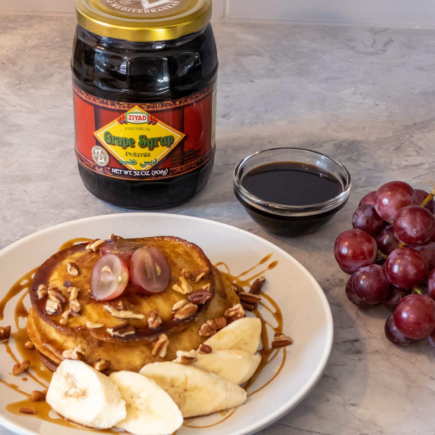 Ziyad Brand Premium Grape Syrup/Peckmiz, Halal, Shaved Ice, No Additives, No Preservatives, Great Topping For Pancakes, Ice Crea