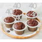 Sumerk 24Pcs 40 Cupcake Toppers Silver Glitter 40Th Birthday Cupcake Picks Anniversary Party Decorations