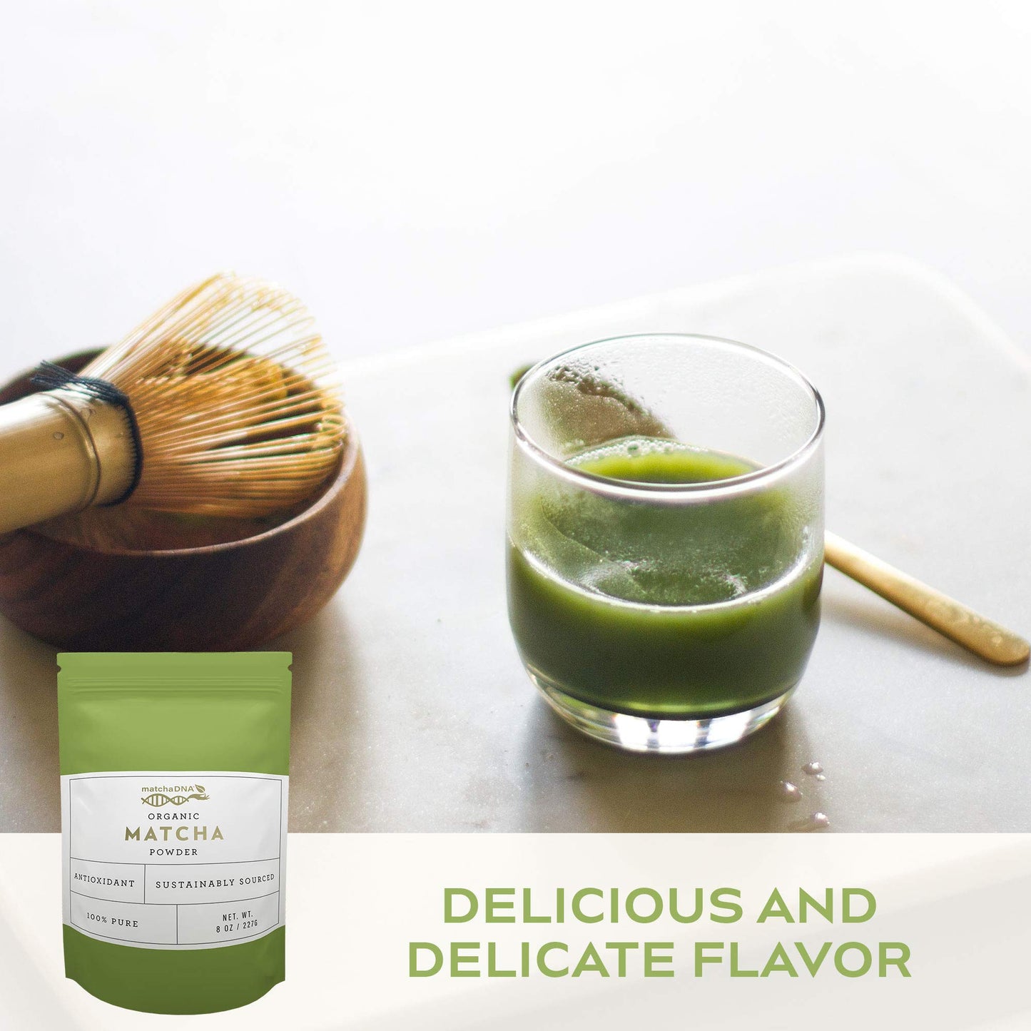 Matcha Dna Green Tea Powder Culinary Grade Powdered High In Antioxidants Usda Organic, 8 Ounce