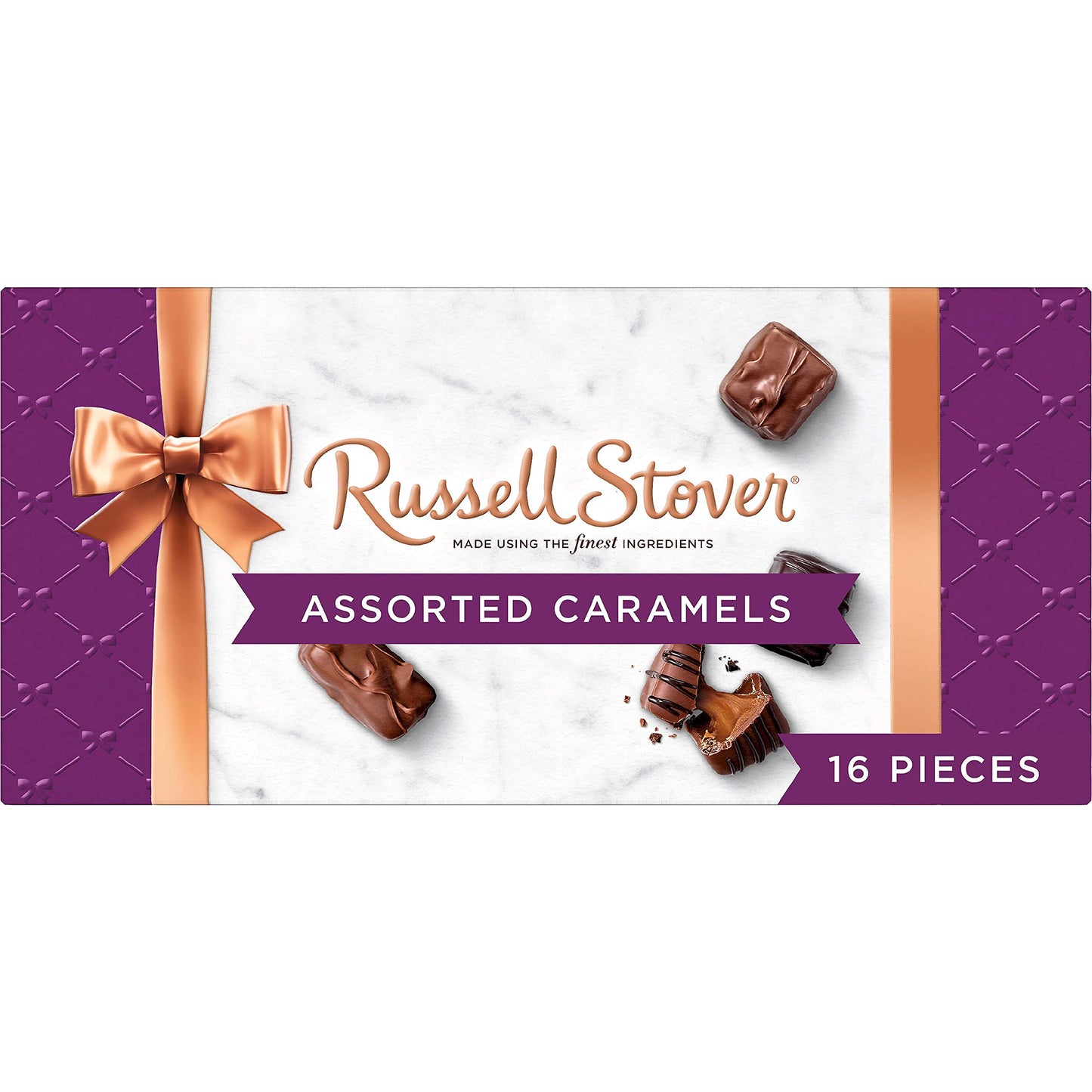 Russell Stover Assorted Caramels In Milk And Dark Chocolate Chocolate Gift Box 9 Ounce