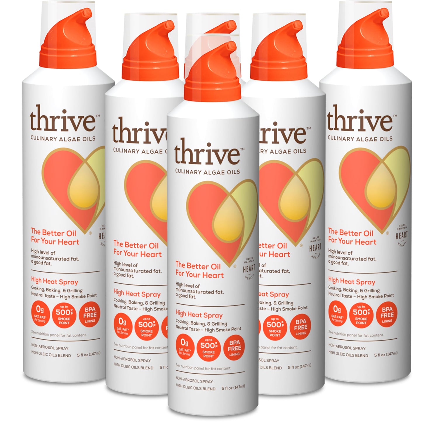 Thrive Cooking Spray - Everyday Algae Oil Culinary Blend High Heat Spray, Heart and Health-Conscious, Rich in Omega-9 Monounsatu