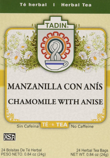 Tadin Tea Chamomile With Anise 24 Bags - Te De Manzanilla Con Anis