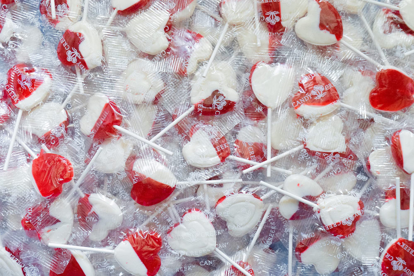 Heart Lollipops By Candy Creek, Bulk 5 Lb. Carton, Strawberry Cream Valentines Candy