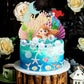 Gyufise 32Pcs 3D Mermaid Under The Sea Cake Toppers Set Mermaid Tail Starfish Seaweed Shell Bubble Palm Leaf Cupcake Picks For U