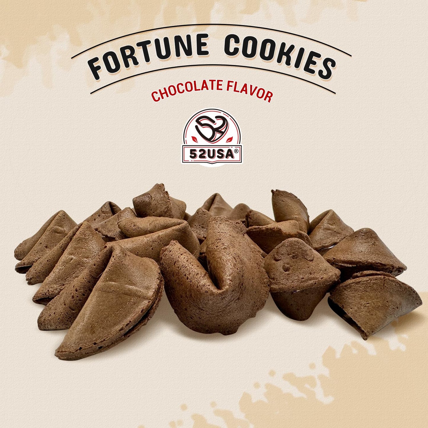 52Usa Fortune Cookies, Approx 350 Pcs, Chocolate Fortune Cookies, Bulk Fortune Cookies Individually Wrapped, Fresh Cookies, Chinese Fortune Cookies