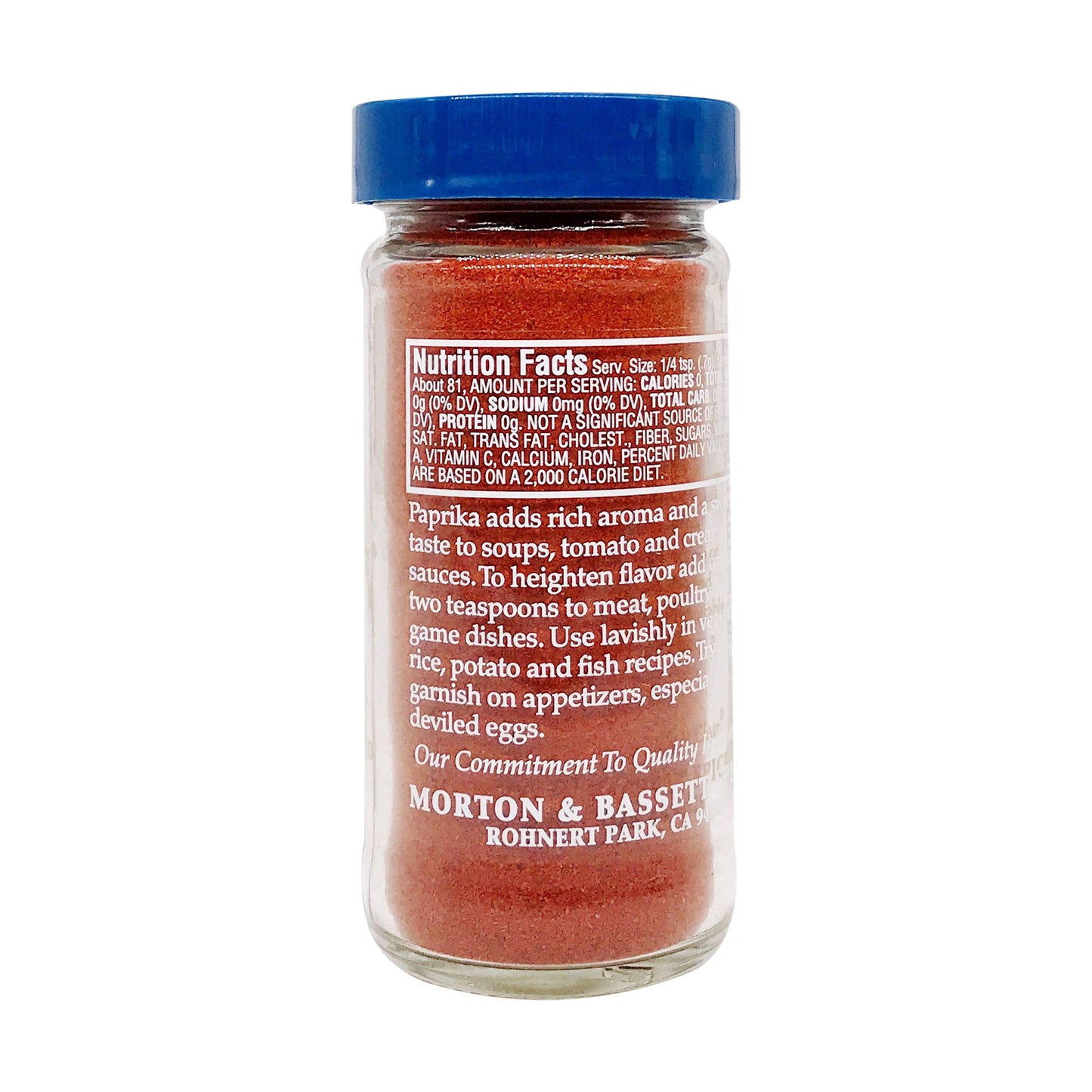 Morton & Bassett Paprika, 2-Ounce Jar, Spice for Cooking and Seasoning, Pack of 1