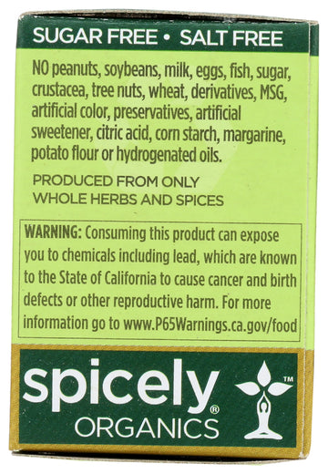 Spicely Organic Sesame Seeds Black Whole 0.45 Ounce Ecobox Certified Gluten Free