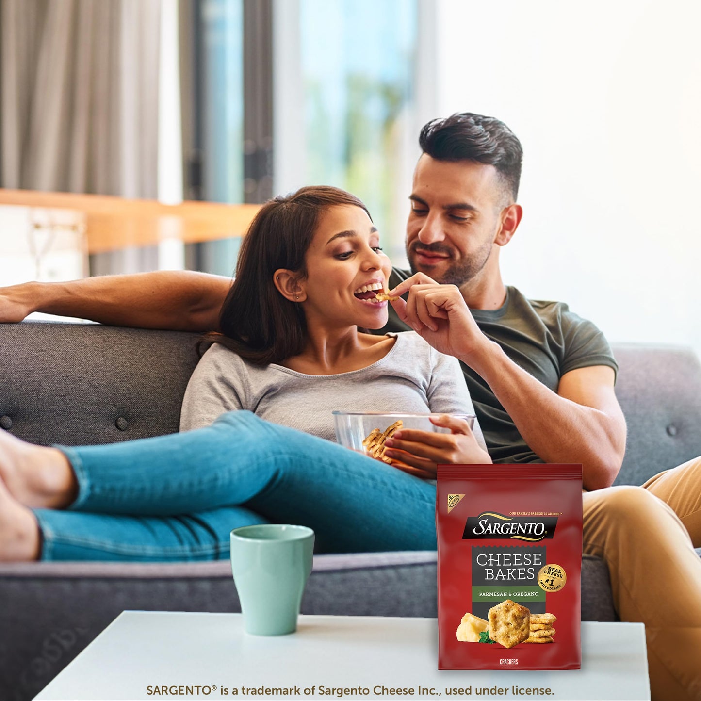 Sargento Cheese Bakes Parmesan and Oregano Crackers, Cheese Crackers, Lunch Snacks, 4.5 oz