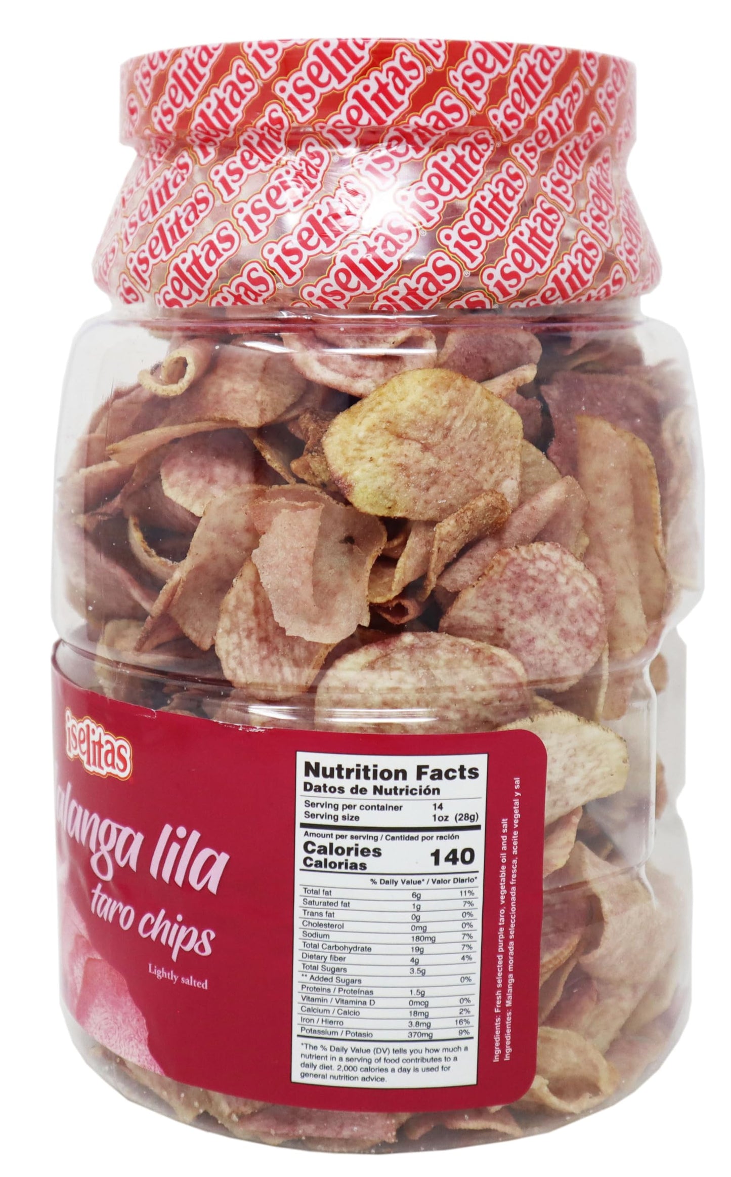 Iselitas Malanga Lila Taro Chips Lightly Salted 14.10 Oz