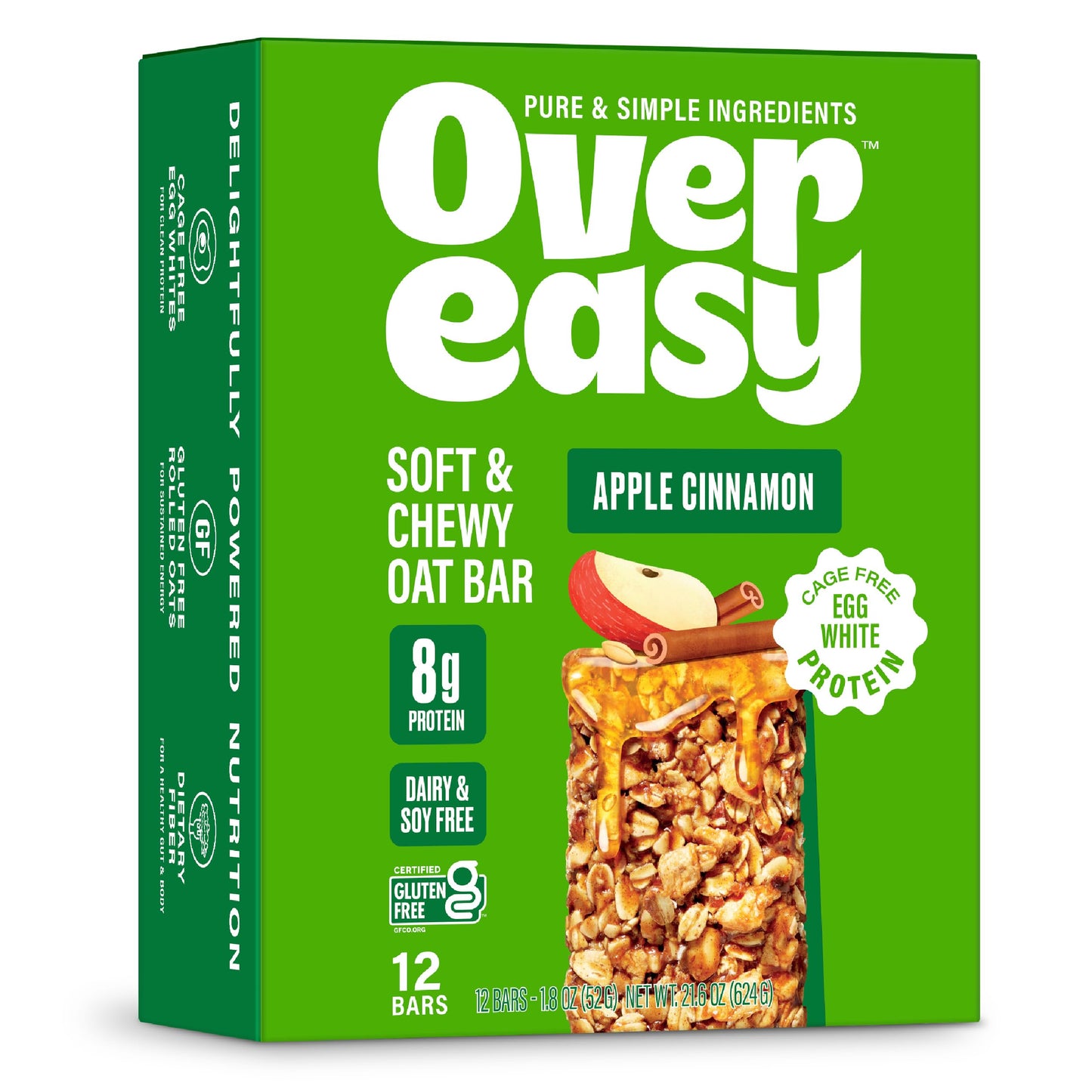 Over Easy Granola Breakfast Bars - Apple Cinnamon - Gluten Free, Dairy Free, Soy Free - 12 Count