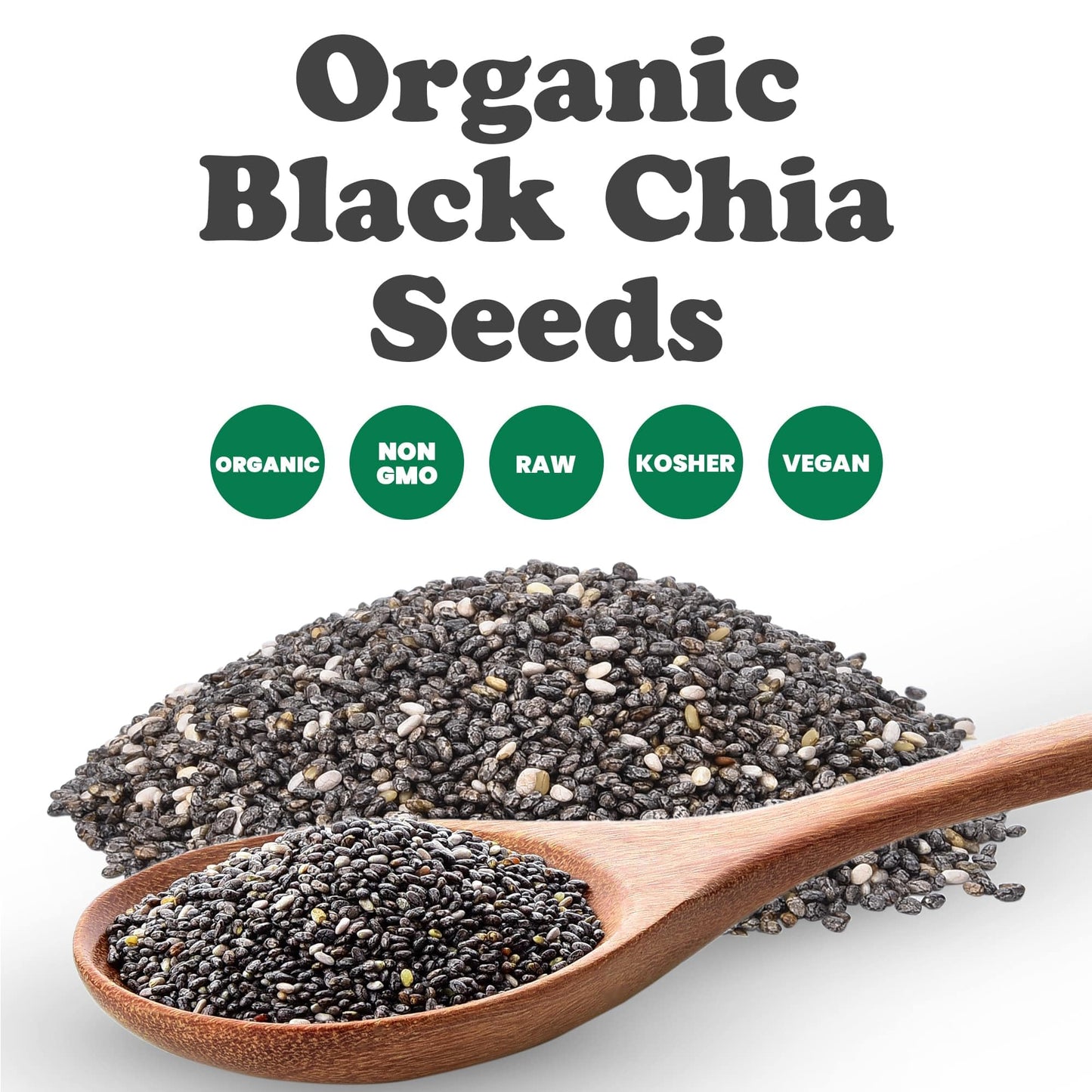 Food to Live - Organic Black Chia Seeds, 8 Ounces Non-GMO, Whole, Sproutable, Vegan, Kosher, Keto, Sirtfood, Bulk. Rich in Essen
