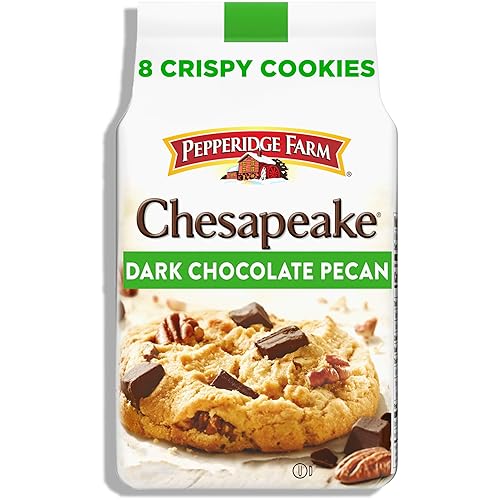 Pepperidge Farm Chesapeake Crispy Dark Chocolate Pecan Cookies, 7.2 Oz Bag (8 Cookies)