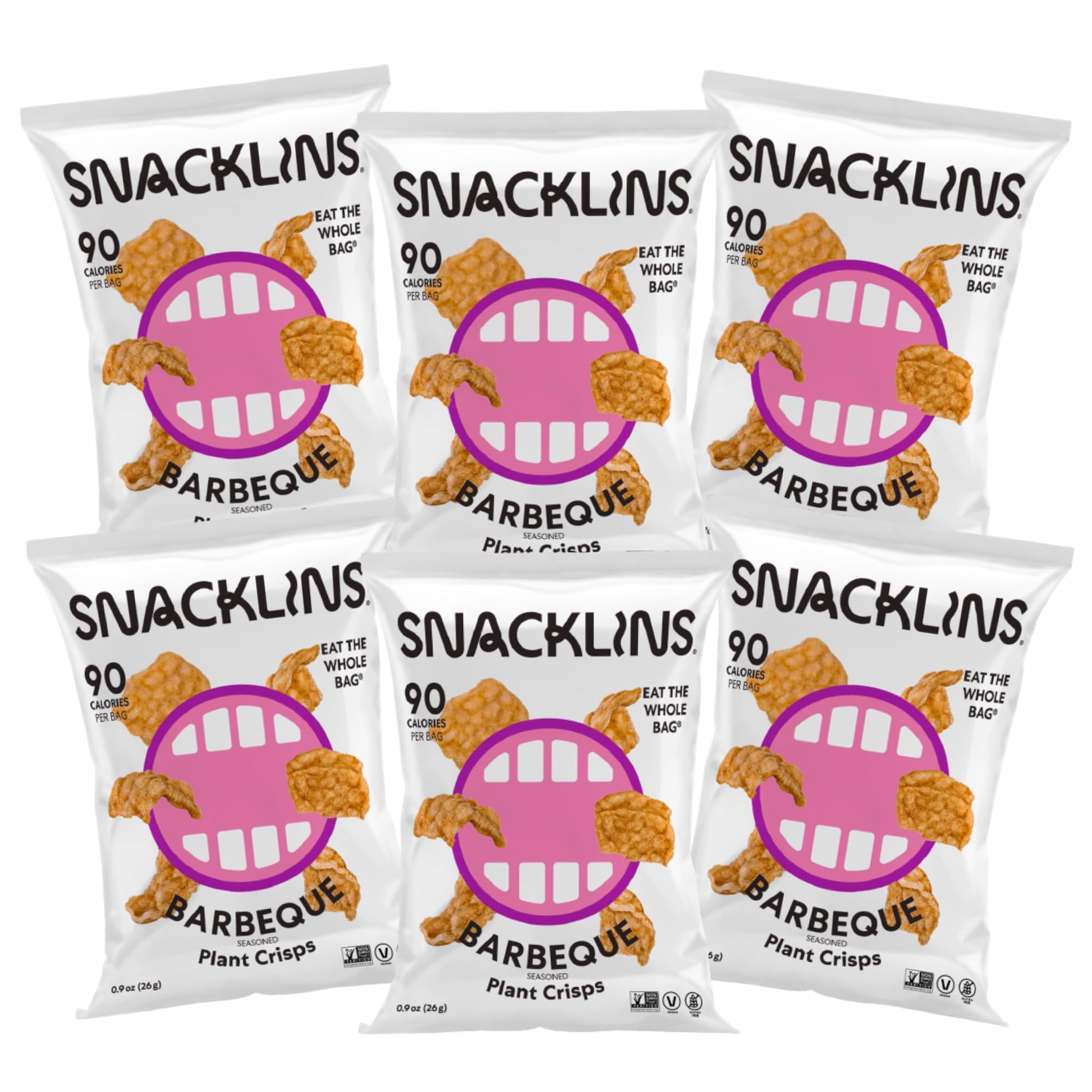 SNACKLINS Plant Based Crisps Barbeque Flavor cracklins - Gluten Free, Grain Free, 100% Kosher, Vegan Healthy Snacks, Crunchy Puf