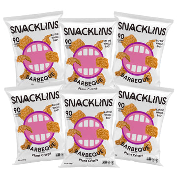 SNACKLINS Plant Based Crisps Barbeque Flavor cracklins - Gluten Free, Grain Free, 100% Kosher, Vegan Healthy Snacks, Crunchy Puf