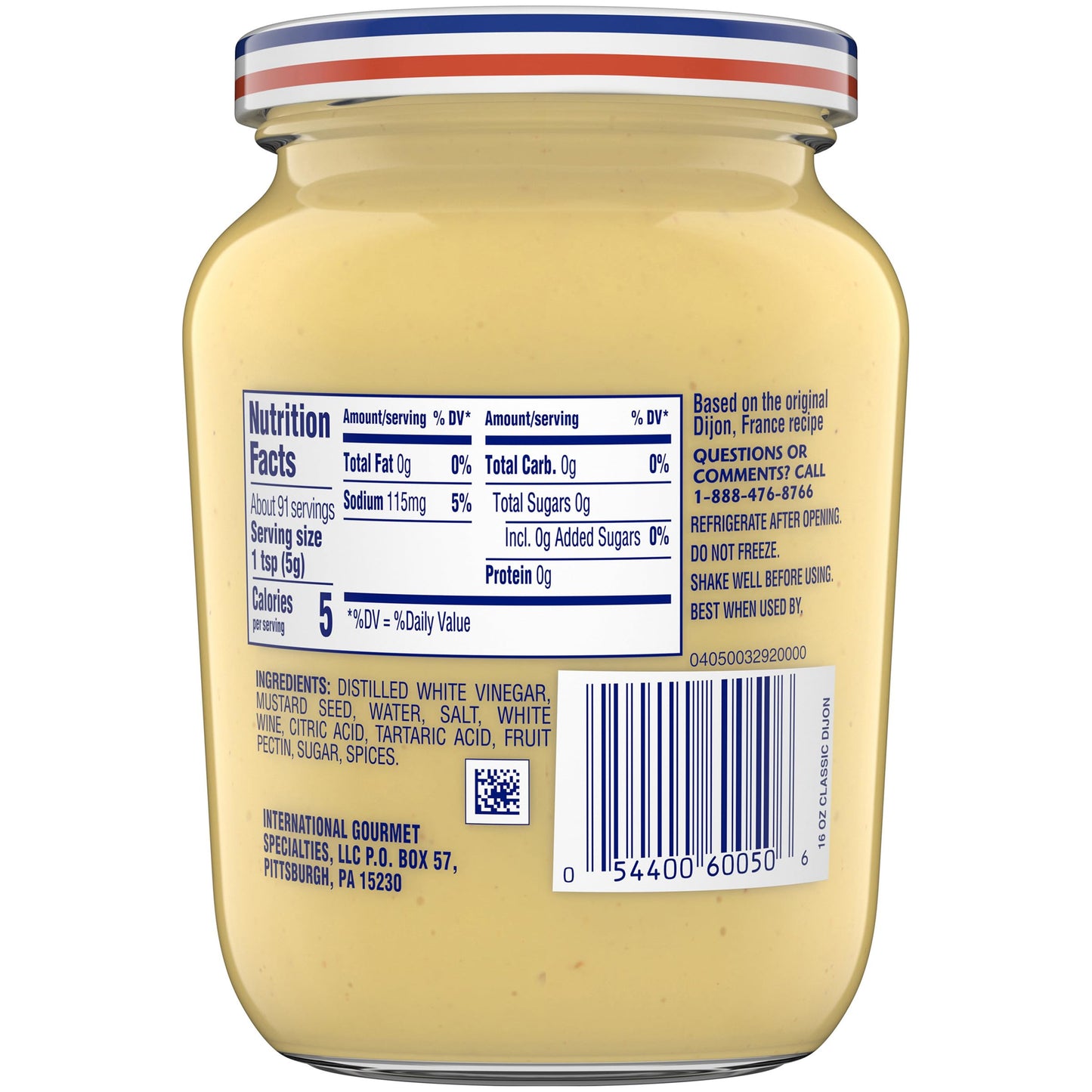 Grey Poupon Dijon Mustard (16 oz Jar)