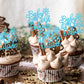 30 Pcs Baby It'S Cold Outside Snowflake Cupcake Toppers Glitter Winter Frozen Theme Cupcake Picks For Winter Wonderland Shower B