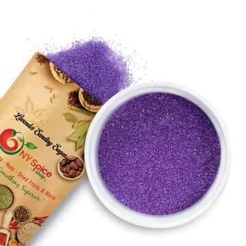 NY Spice Shop Lavender Sanding Sugar for Memorial Day - 8 Ounce Sweet Colorful Edible Sprinkles For Candy Dish - Chocolate Sprin