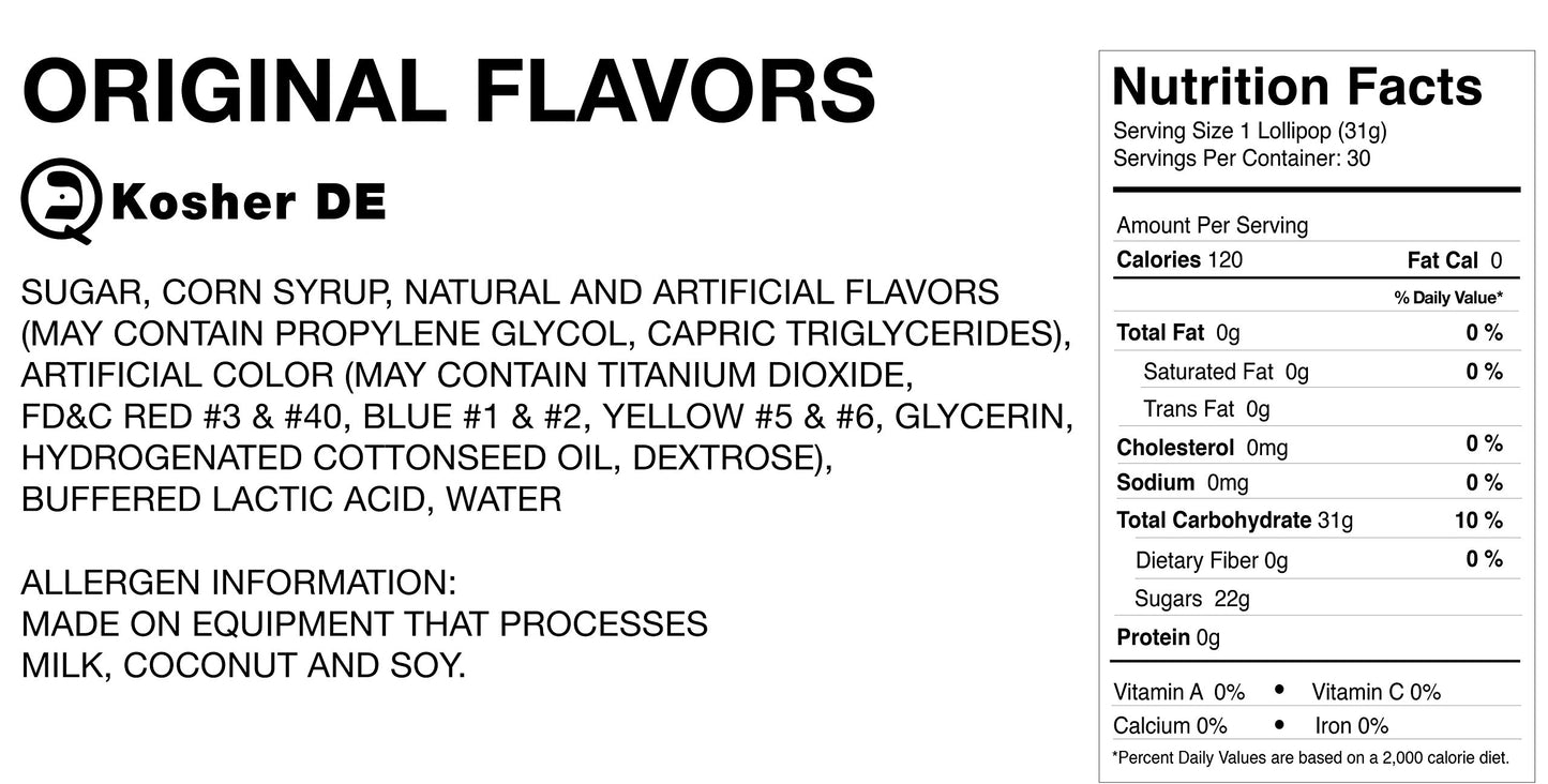 Original Gourmet Lollipops, Bubble Gum, 1.1 Ounce, Pack of 30, Pink