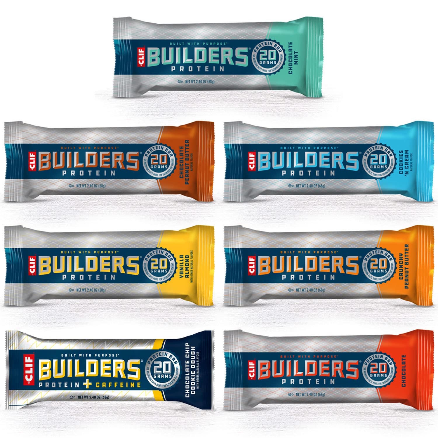 Clif Bar - Builders Protein Bar Variety Pack, 20G Of Protein, Gluten-Free, Non-Gmo, Low Glycemic, 33.6 Ounce