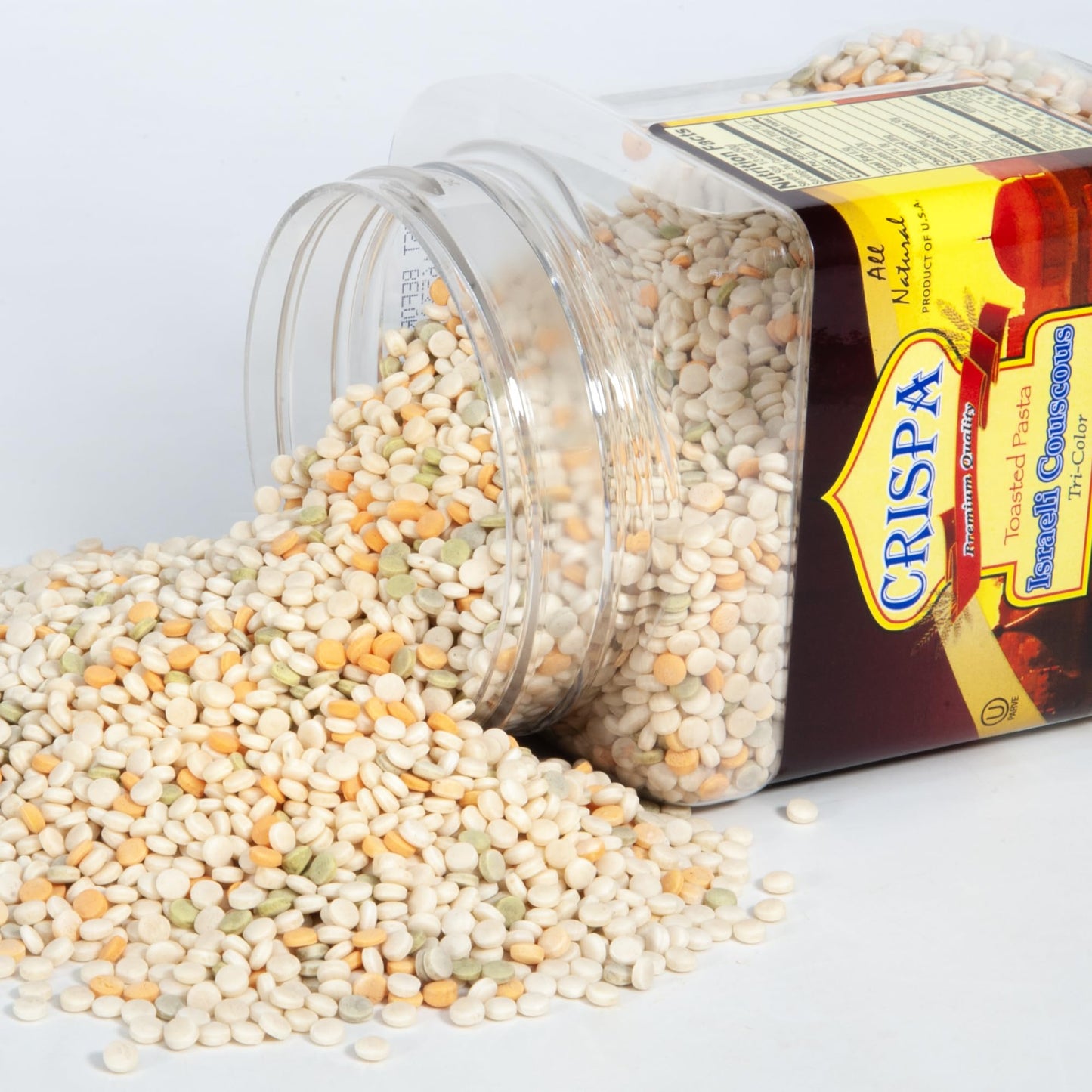 Crispa Premium Quality Tri-Color Israeli Couscous - 21.16 Oz (1.3Lb), All Natural Product Of Israel Having No Cholesterol And 0.