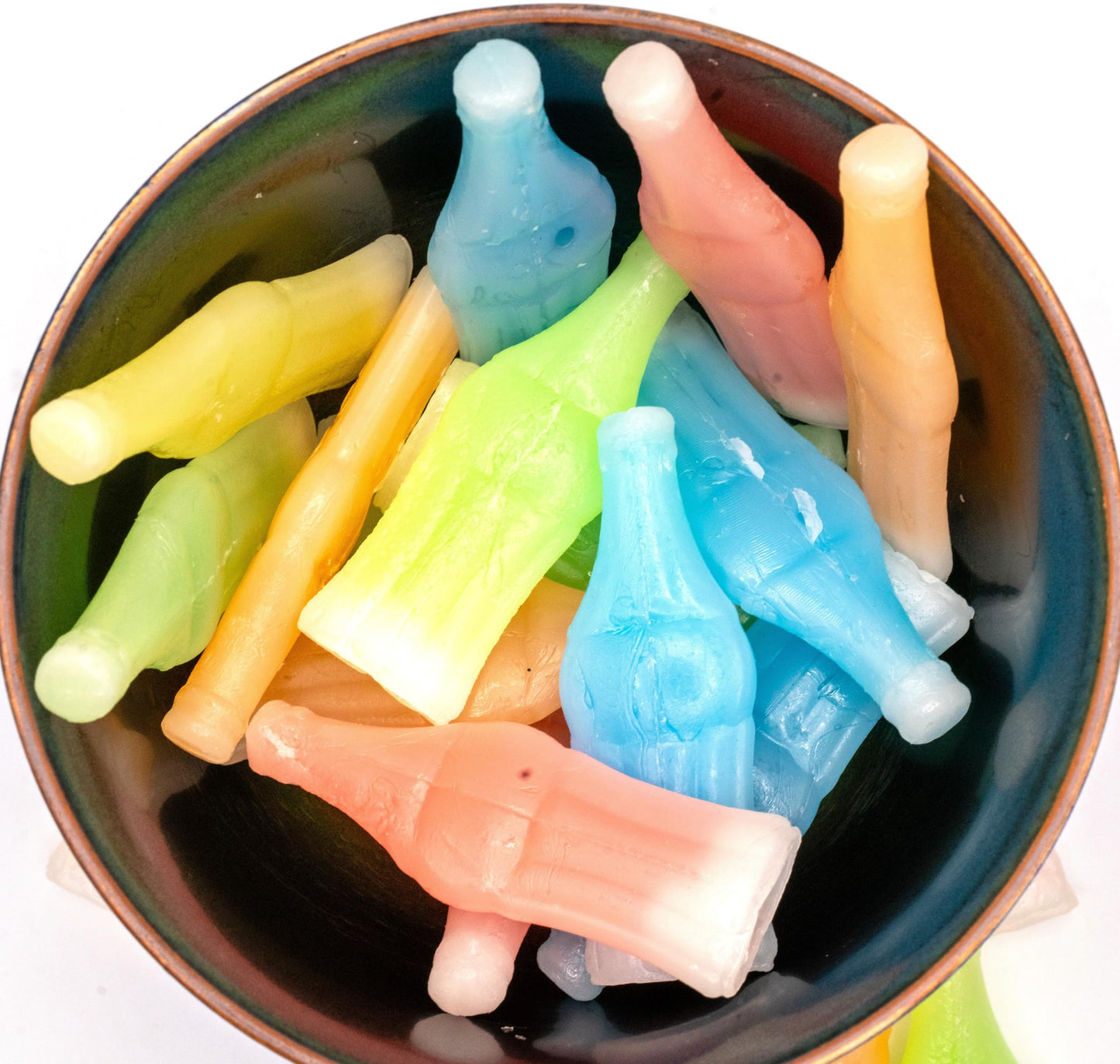 Dm Sweets Wax Bottles - 1 Lb Of Nostalgic Assorted Colored Fruit Flavored Liquid Filled Chewy Wax Bottles