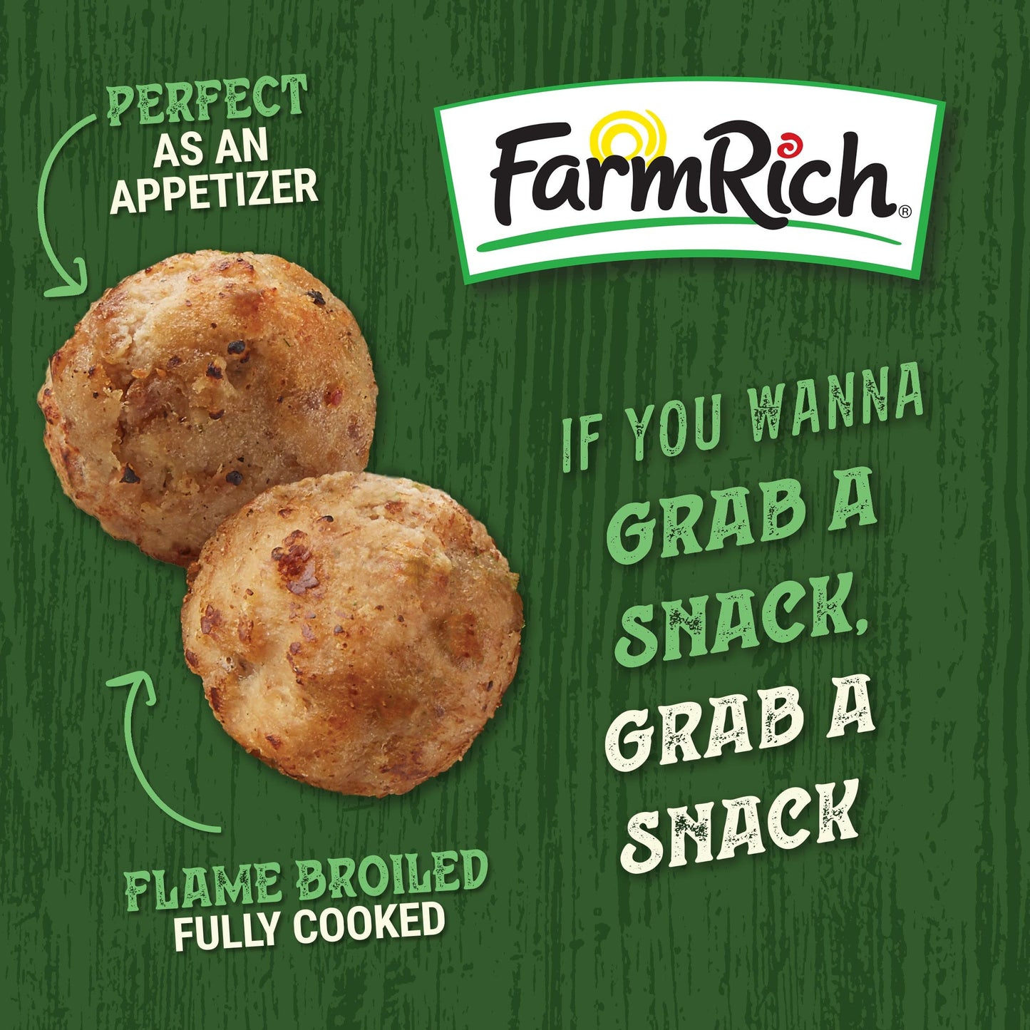 Farm Rich Italian Style Meatballs, Made with Beef, Pork and Authentic Bread Crumb Recipe, Fully Cooked, Frozen, 26 oz