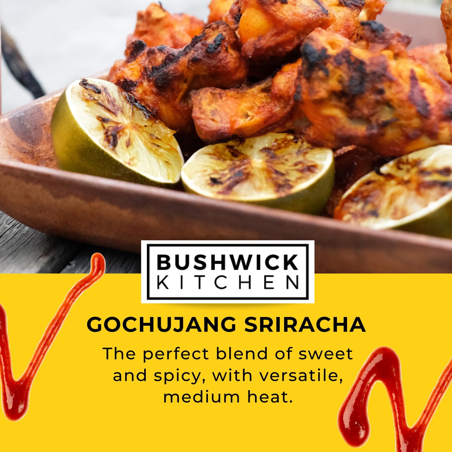 Bushwick Kitchen Gochujang Sriracha Hot Sauce, 10.5oz Squeeze Bottle, Bold Korean Flavor, Model 30