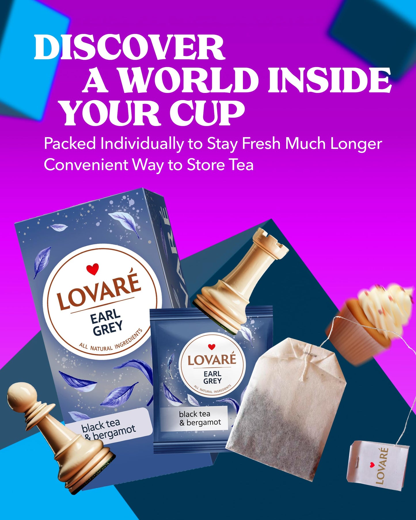 Lovare Earl Grey Tea Bags 48 G - Made In Ukraine - Black Tea And Bergamot - Tea Bags - Gift Box For Tea Lovers (24 X 2 G)