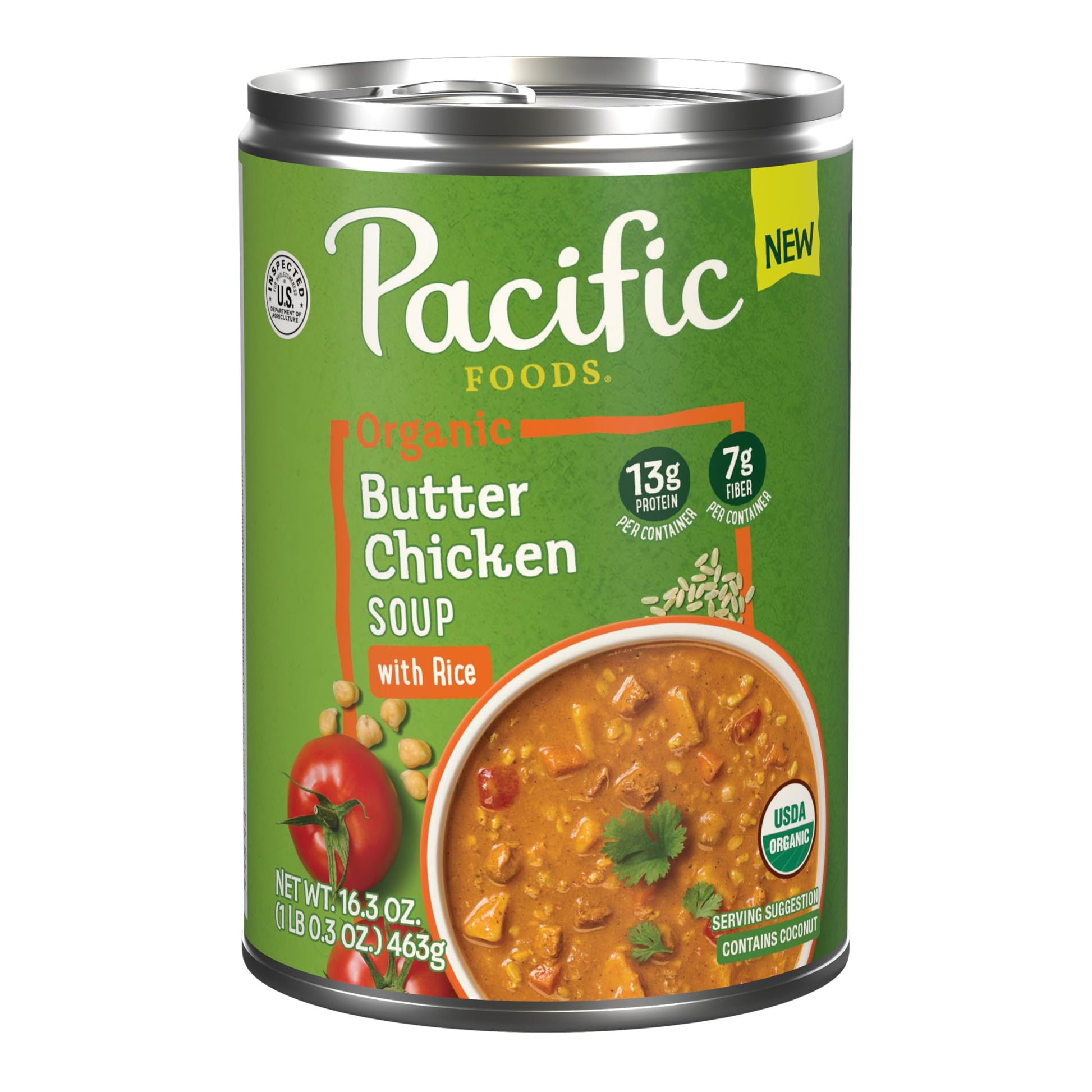 Pacific Foods Organic Butter Chicken Soup with Rice, 16.3 oz Can