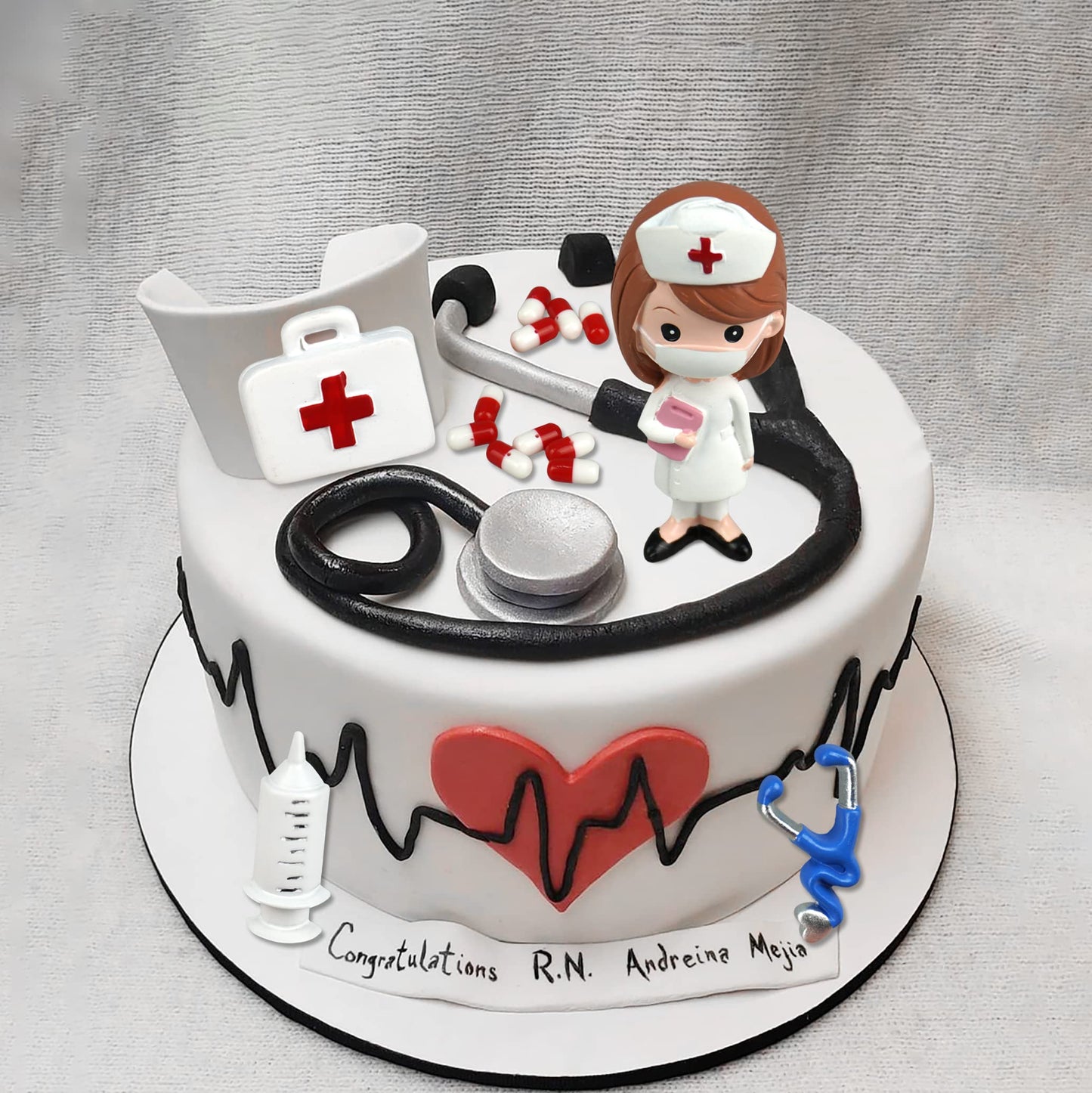 BANBALLON 19PCS Nurse Cake Toppers Medical Cupcake Decorations Resin Red - Model SHXXYI015