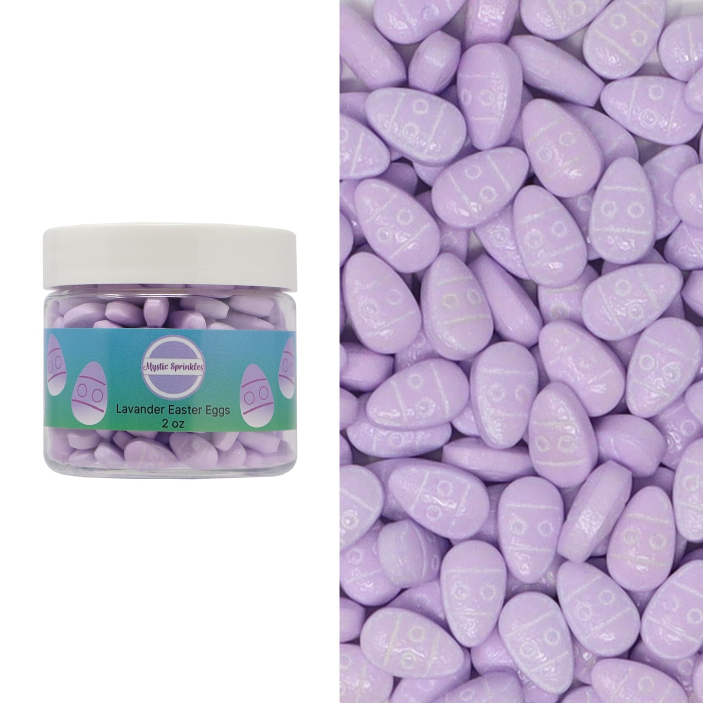 Mystic Sprinkles Easter Candy Shapes Sprinkles (Lavender Easter Eggs, 2oz Jar)