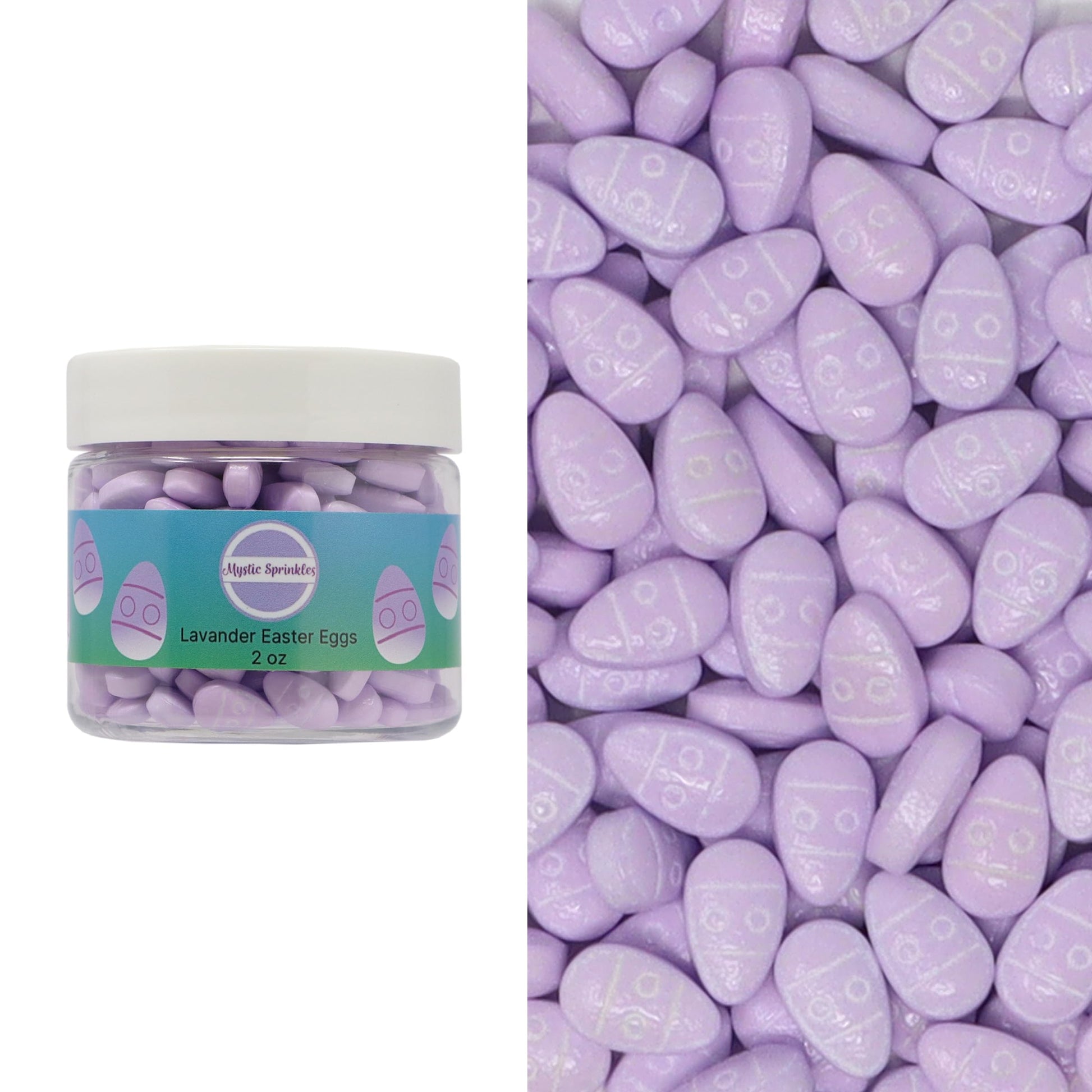 Mystic Sprinkles Easter Candy Shapes Sprinkles (Lavender Easter Eggs, 2oz Jar)