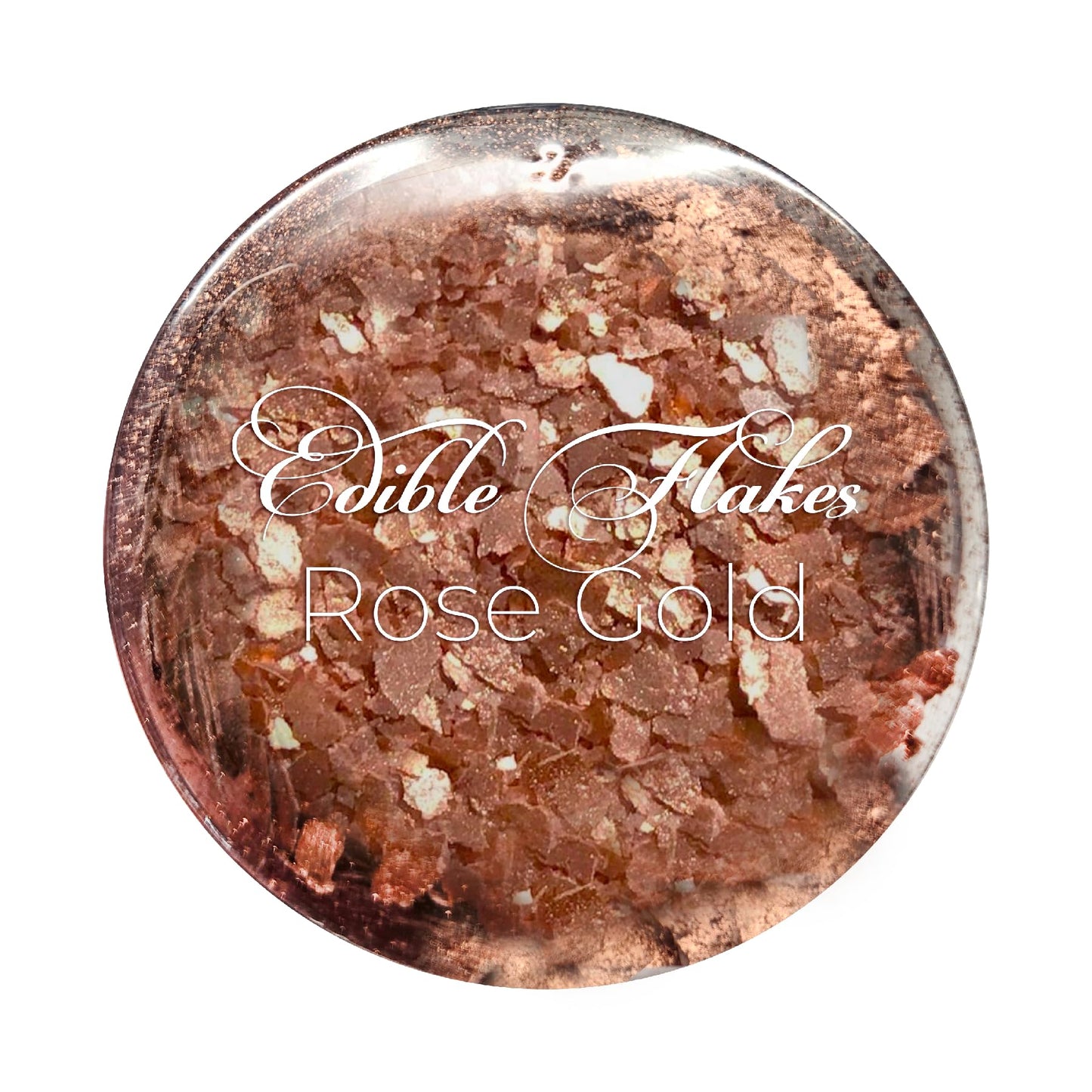Rose Gold Food Grade Edible Flakes for Decorating Cakes, Cupcakes, Cookies, Desserts and Other Baked Goods (6-grams)