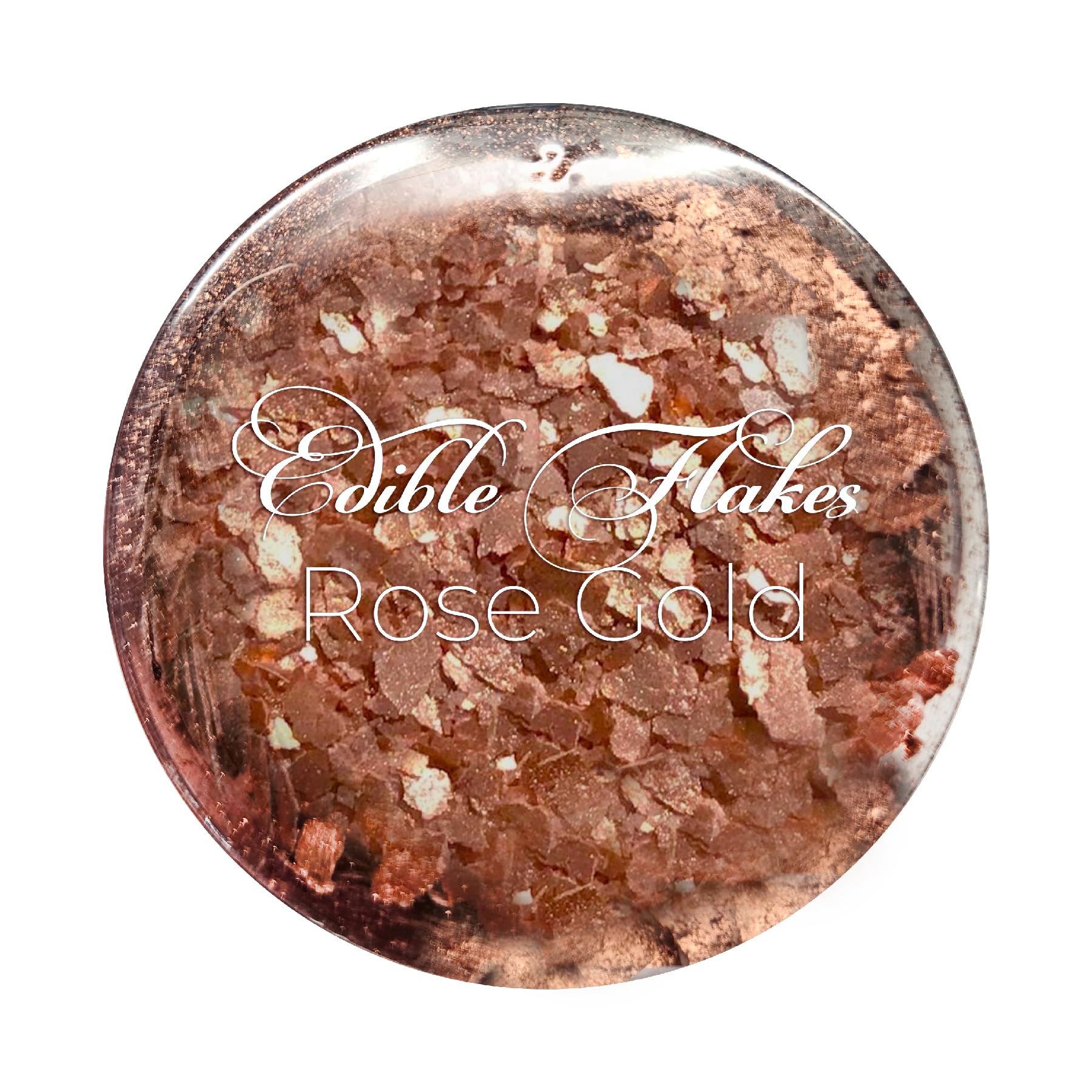 Rose Gold Food Grade Edible Flakes for Decorating Cakes, Cupcakes, Cookies, Desserts and Other Baked Goods (6-grams)