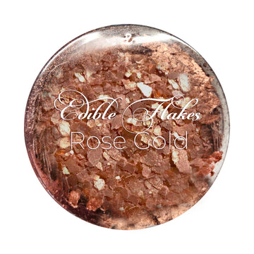 Rose Gold Food Grade Edible Flakes for Decorating Cakes, Cupcakes, Cookies, Desserts and Other Baked Goods (6-grams)