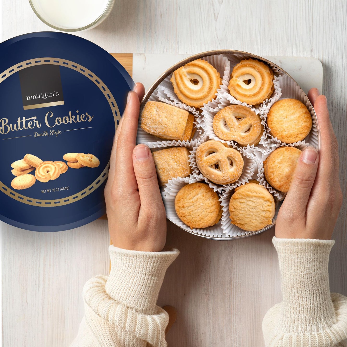 Mattigan'S Butter Cookies Traditional Danish Style Cookie Assortment, 16 Oz Tin, Gourmet Gifts For Holidays, Birthday, Special O
