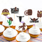 32 Pack Cowboy Cupcake Toppers Wild West Cowboy Hats Western Theme Happy Birthday Baby Shower Party Cake Decorations Supplies 2