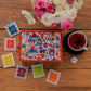 Octavius Gifts Select - Assorted Tea In Multi Design Printed Wooden Box | 6 Flavors, 90 Tea Bags | Black & Green Tea | Tea Gifts For Women & Men | Tea Variety Pack