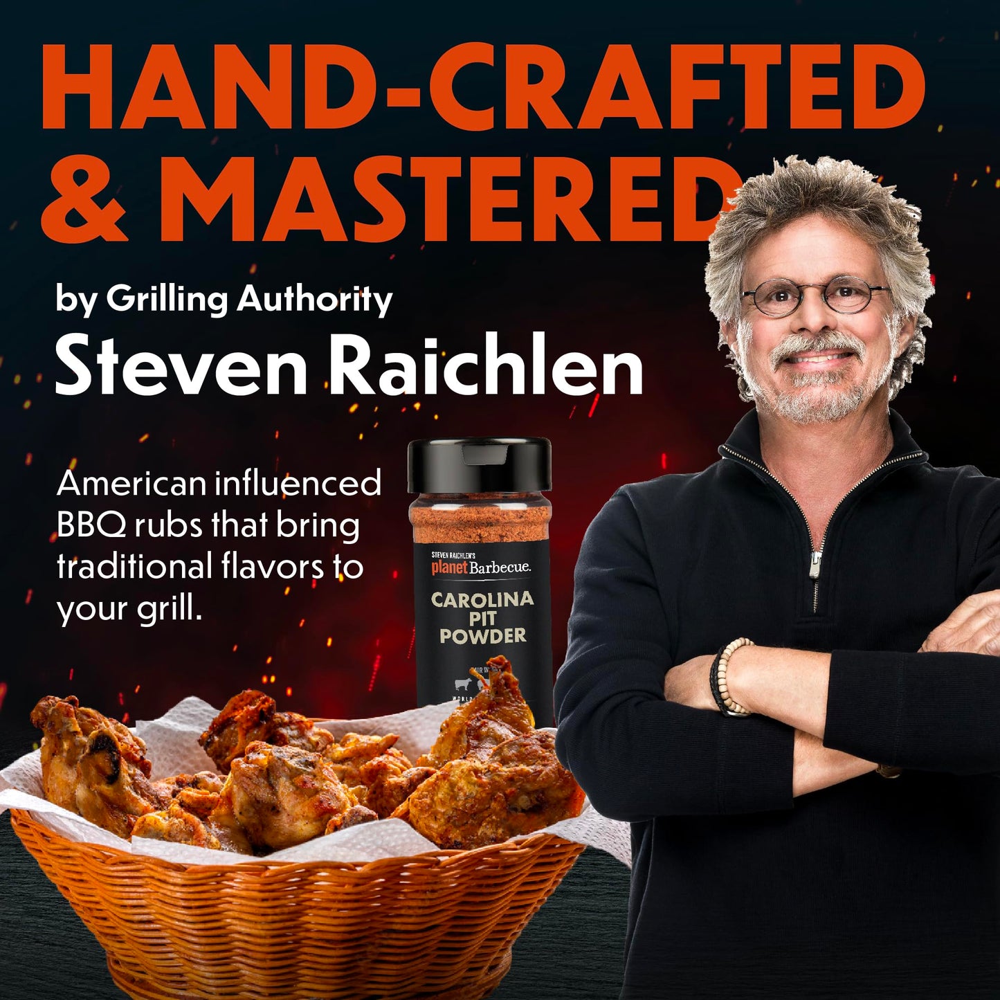 Steven Raichlen's Planet Barbecue Gourmet BBQ Rubs & Spices Gift Box Set - Variety Pack of 3 - Grill Seasoning Gift Set w Americ