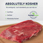 Flat Cut Beef Brisket Trimmed  Kosher Certified Beef  USDA High Choice  Pasture-Raised Grain-Finished Black Angus  enhanced Lean Tender First Cut  Ready-to-Cook Brisket for Oven or Smoker