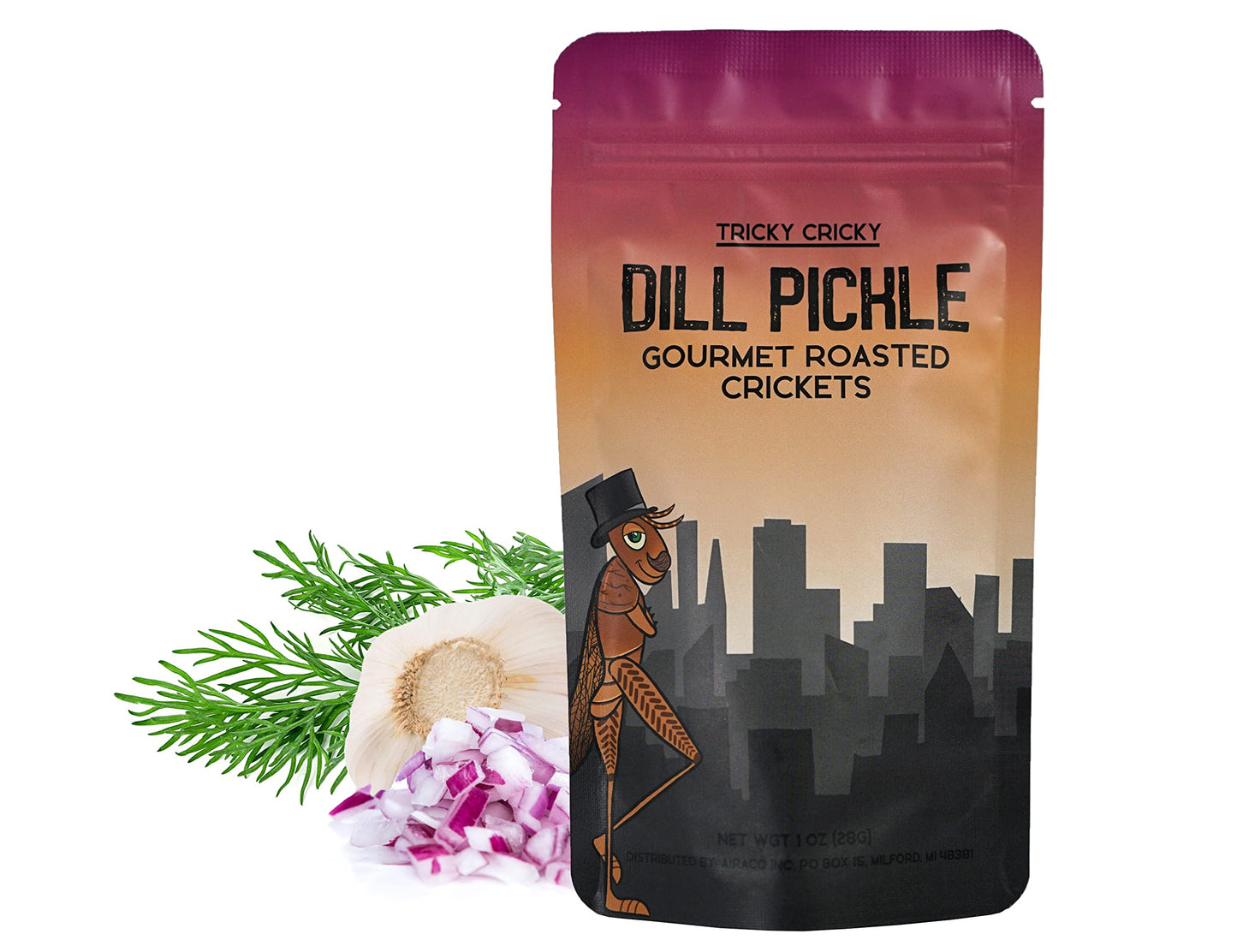 Tricky Cricky Edible Cricket Snacks - Dill Pickle Flavor, High Protein, Low Carb, 1 Oz Pack