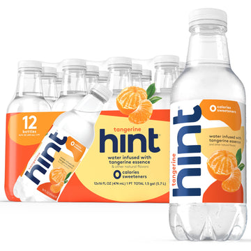 Hint Fruit-Infused Bottled Water, Tangerine - Sugar Free Flavored Water with Zero Calories, Naturally Flavored, and No Artificia