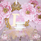 EONNCNT Castle Cake Topper - Pink Glitter Cardboard Birthday Decoration, 6.3 x 8.7 Inches